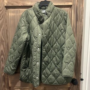 32 Degrees Sage Green Quilted Puffer Jacket